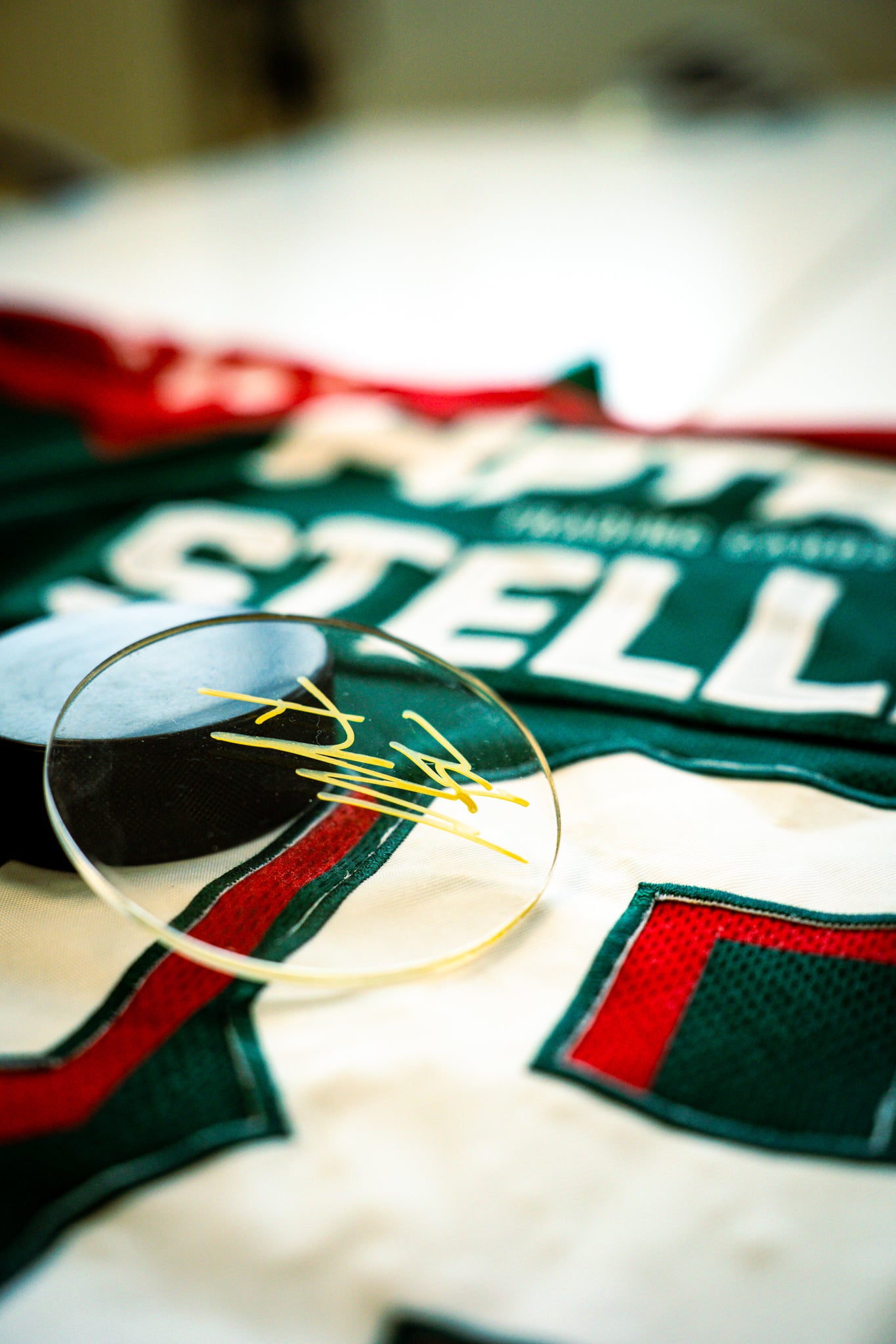 Plexignature & Palet signé - MVP Jake Stella - J32 vs les Pionniers de Chamonix